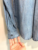 1/2 Button Utility Chambray Top-9