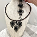Beaded Black Jewelry Set-11