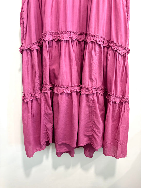 Ruffle Trim Midi Dress