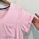 Cuff V-Neck Pocket Tee-5