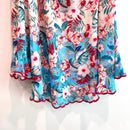 Cold Shoulder Floral Silk Top-7