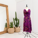 Draped Neck Floral Midi Dress-1