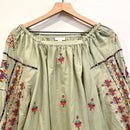 Southwestern Embroidered Tassel Sleeve Top-3