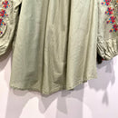 Southwestern Embroidered Tassel Sleeve Top-11