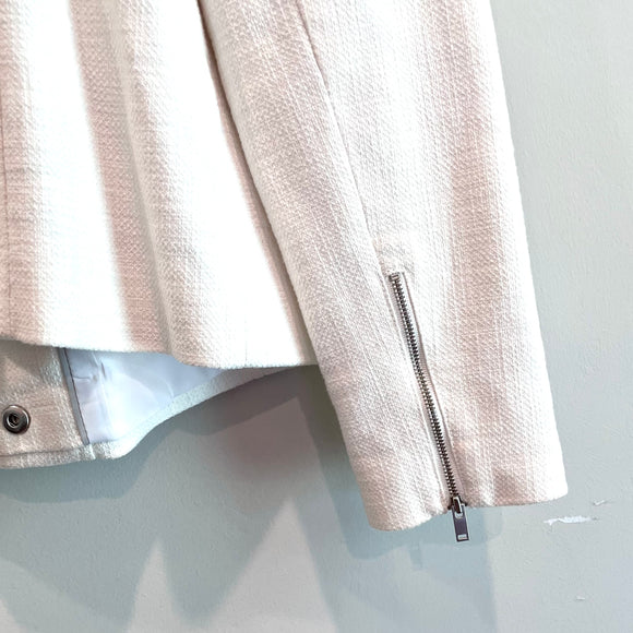Textured Zip Moto Jacket