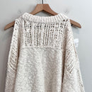Cold Shoulder Open Knit Chunky Sweater-12