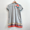 Floral Embroidered Silk Trim Tee-9
