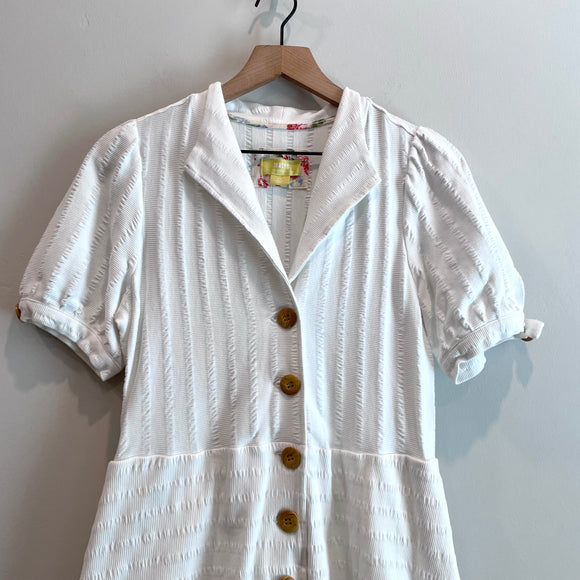 Button Front Short Sleeve Dress