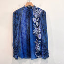 Snakeskin Floral Silk Blend Top-2
