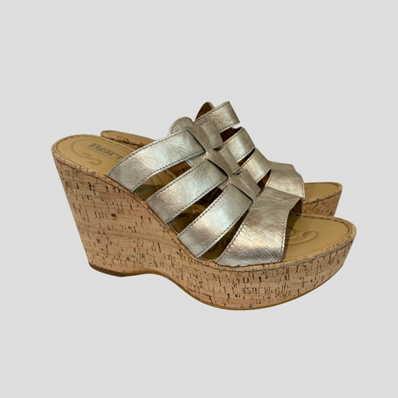 Strappy Cork Wedge Heel