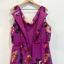Draped Neck Floral Midi Dress-14