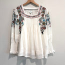 Floral Embroidered Peasant Top-2