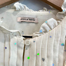Metallic Heart Pleated Blouse-4