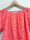 Eyelet Bow Sleeve Top-10
