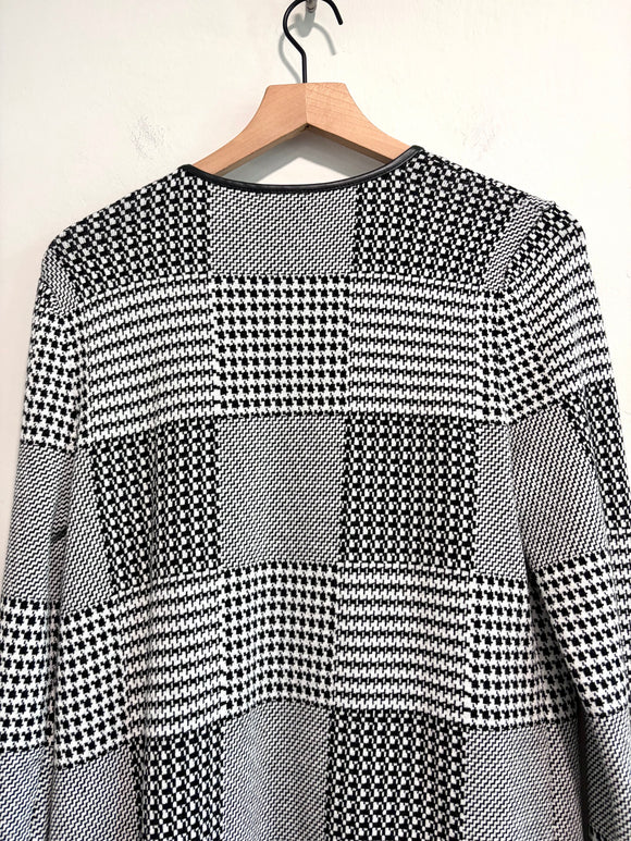 Houndstooth Plaid Cardigan