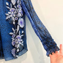 Snakeskin Floral Silk Blend Top-5