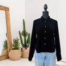 Velvet Button Down Top-1