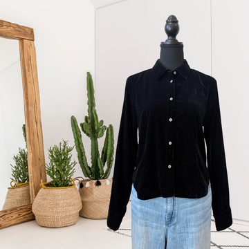 Velvet Button Down Top