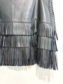 Fringe Faux Leather Skirt-3