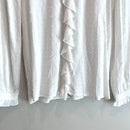 Ruffled Button Down Swiss Dot Top-6