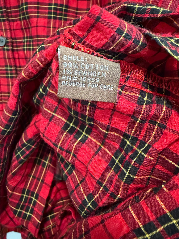 Plaid Ruffle Button Down Shirt
