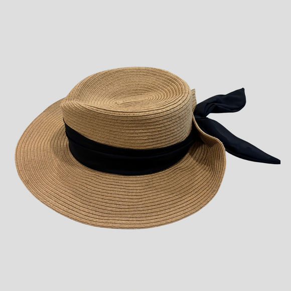 Braided Bow Paper Sun Hat