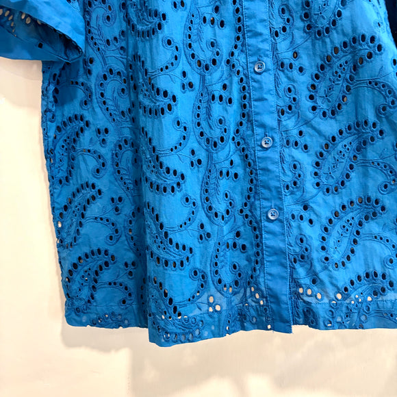 Eyelet Button Down Top