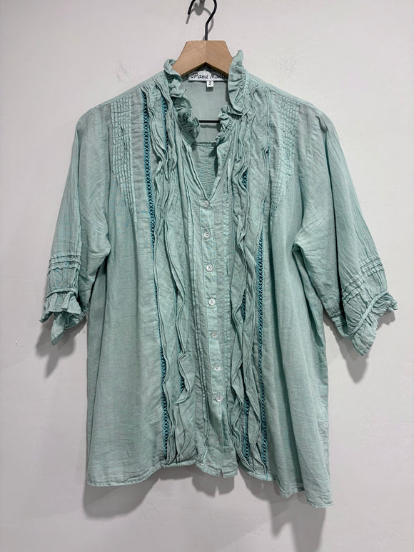 Ruffle Pleated Top