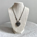 Scroll Heart Silver Pendant Necklace-2