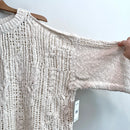 Cold Shoulder Open Knit Chunky Sweater-5