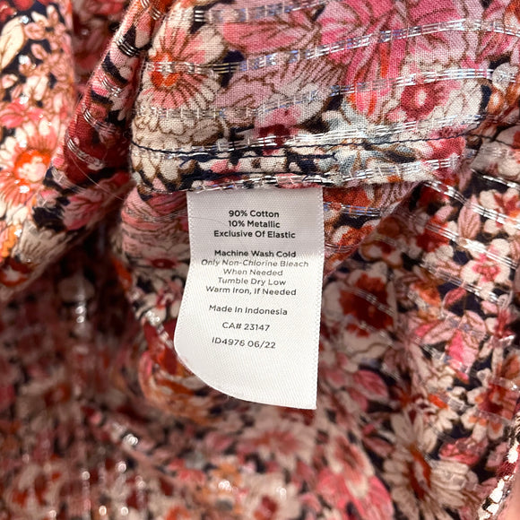 Floral 1/4 Button Top