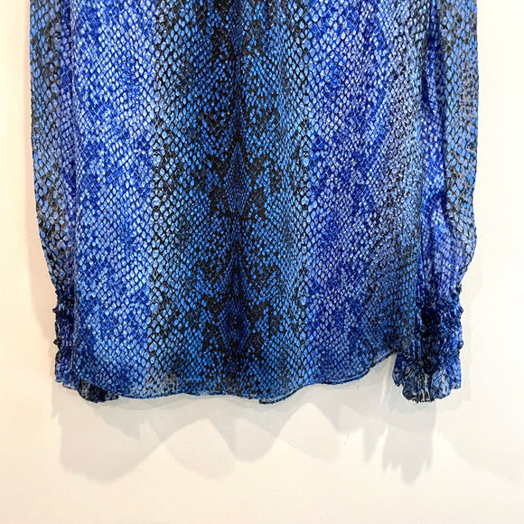 Snakeskin Floral Silk Blend Top
