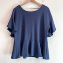Lace Up Back Peplum Top-2