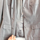 Wool Blend Contrast Cuff Blazer Jacket-7