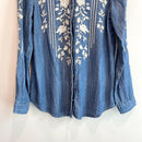 Floral Embroidered Button Down Shirt-4