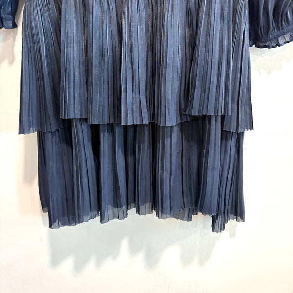 Pleated V-Neck Dress