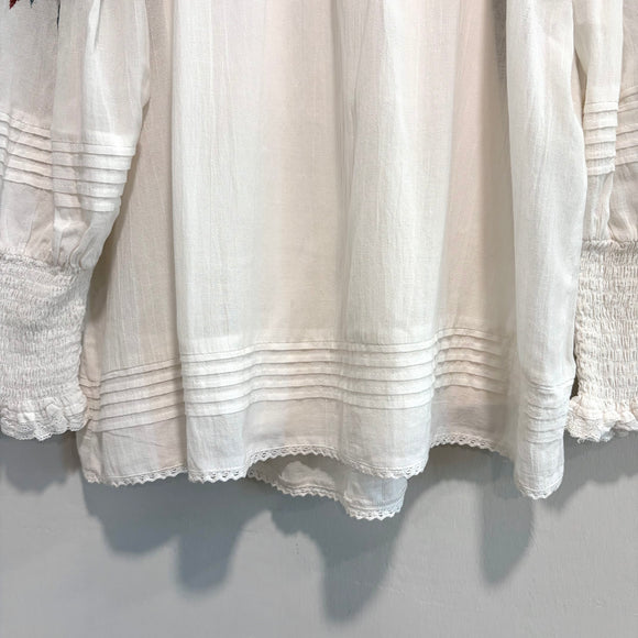 Floral Embroidered Peasant Top
