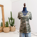 Camo Keyhole Tee-1