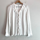 Ruffled Button Down Swiss Dot Top-2