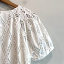 Diamond Eyelet Overlay Top-11