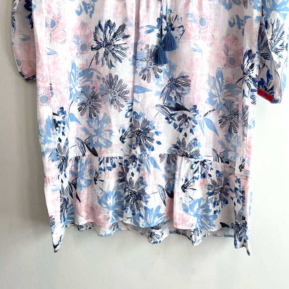 Floral Embroidered Trim Shift Dress