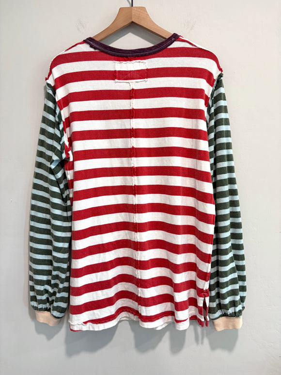 Striped Balloon Sleeve Tee
