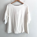 Bow Front Semi-Sheer Fleck Sleeve Top-10