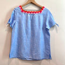 Crochet Trim Linen Blend Top-7