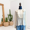 Metallic Heart Pleated Blouse-1