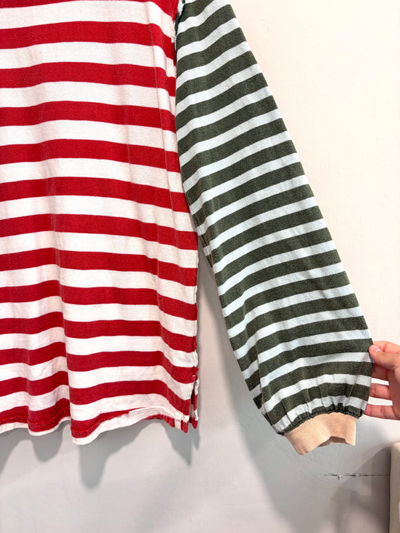 Striped Balloon Sleeve Tee