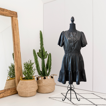 Faux Leather Dress