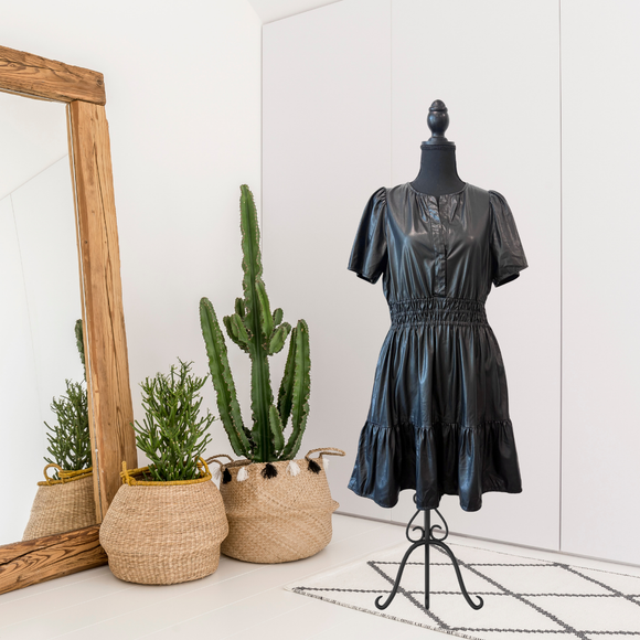 Faux Leather Dress