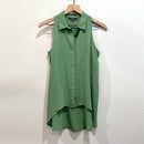 Sleeveless Button Down Silk Top-2