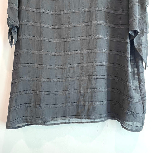 Semi-Sheer Plaid Top